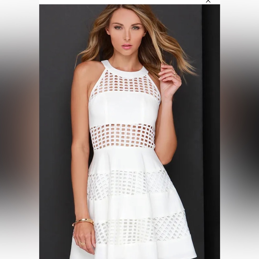 Lulu’s Fly Freely ivory skater dress
